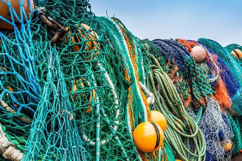 What were early fishing nets made of