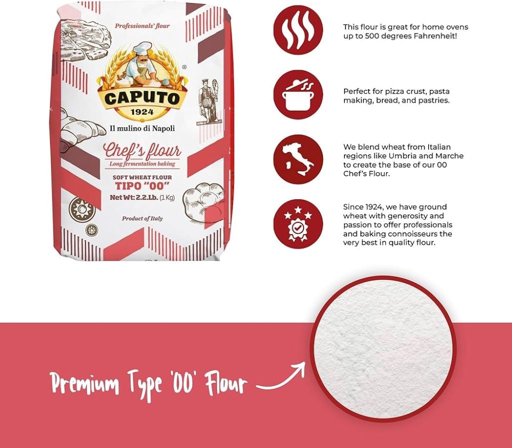 Top choice flour for genuine, handmade Italian pasta dishes.
