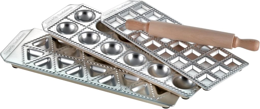 Close-up of Imperia ravioli maker highlighting its build and design details.