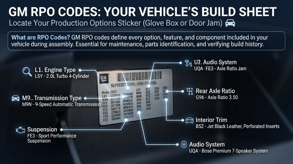 GM RPO code lookup by VIN
